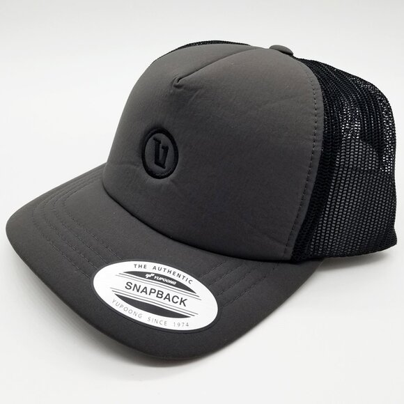 NEW Vuori Inspired Foam Trucker Hat Vintage Charcoal Unisex Athleisure Snapback - Picture 6 of 15